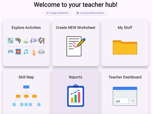 The Empowered 2 Learn activity library, filtered by subject and format